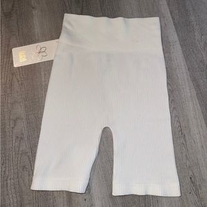 Aura White Bike Shorts